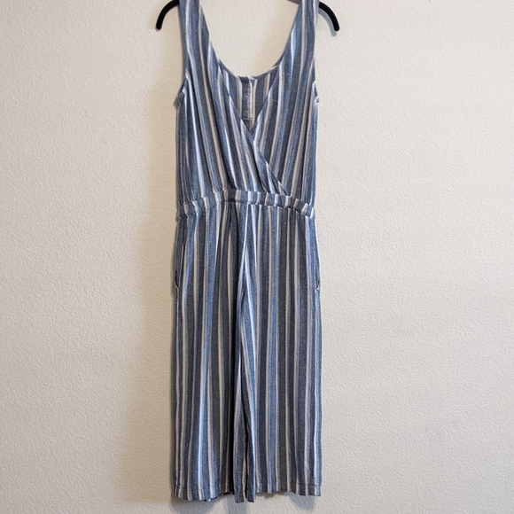Cloth & Stone Chambray Cropped Wide Leg Romper Size X-small - Picture 4 of 8